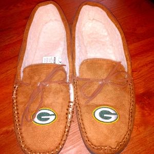 Green Bay Packers Moccasin Slippers New
